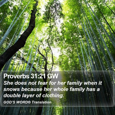 Proverbs 31:21 GW Bible Verse Image
