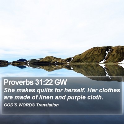 Proverbs 31:22 GW Bible Verse Image