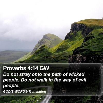 Proverbs 4:14 GW Bible Verse Image