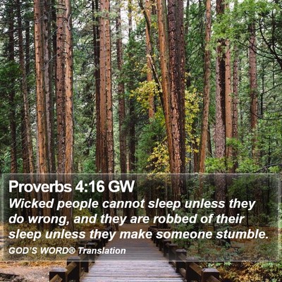 Proverbs 4:16 GW Bible Verse Image