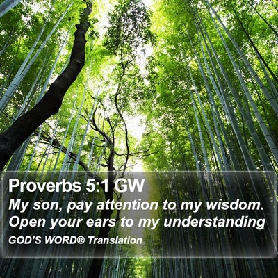 Proverbs 5:1 GW Bible Verse Image