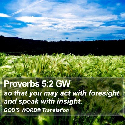 Proverbs 5:2 GW Bible Verse Image