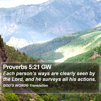 Proverbs 5:21 GW Bible Verse Image