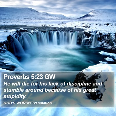 Proverbs 5:23 GW Bible Verse Image