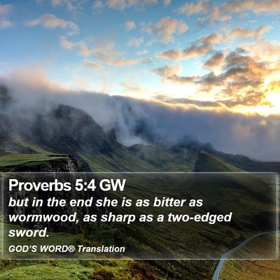 Proverbs 5:4 GW Bible Verse Image