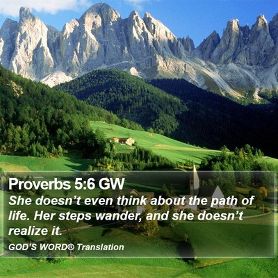 Proverbs 5:6 GW Bible Verse Image