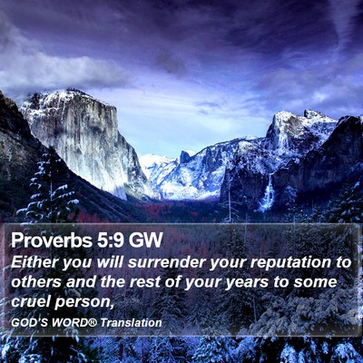 Proverbs 5:9 GW Bible Verse Image