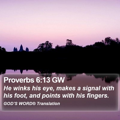 Proverbs 6:13 GW Bible Verse Image