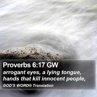 Proverbs 6:17 GW Bible Verse Image