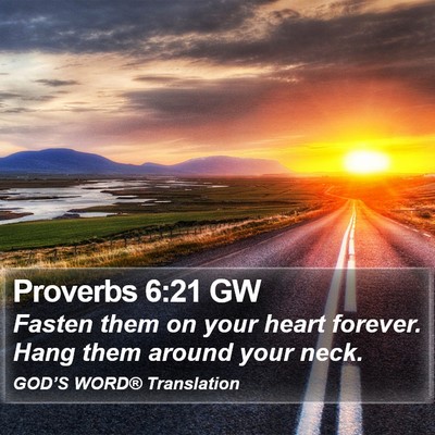Proverbs 6:21 GW Bible Verse Image
