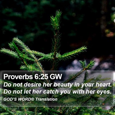 Proverbs 6:25 GW Bible Verse Image