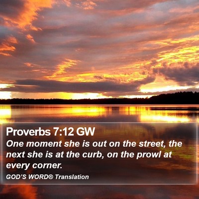 Proverbs 7:12 GW Bible Verse Image