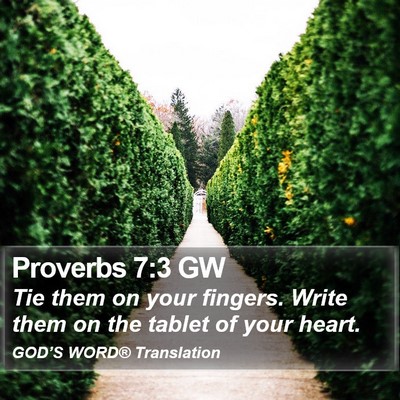 Proverbs 7:3 GW Bible Verse Image