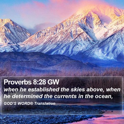 Proverbs 8:28 GW Bible Verse Image