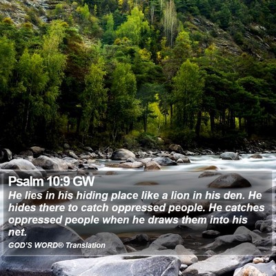 Psalm 10:9 GW Bible Verse Image