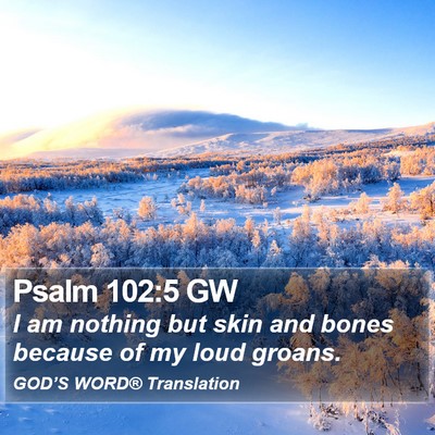Psalm 102:5 GW Bible Verse Image