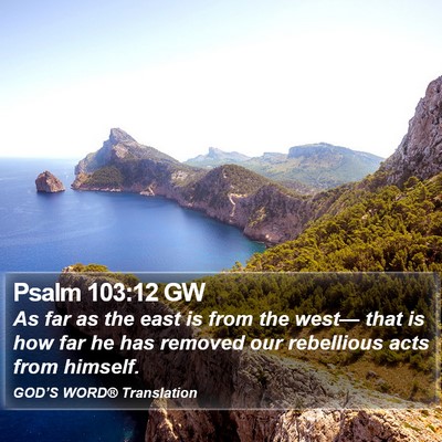 Psalm 103:12 GW Bible Verse Image