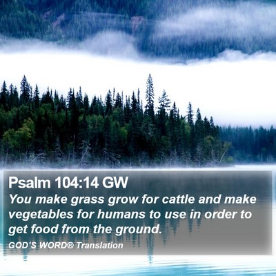 Psalm 104:14 GW Bible Verse Image