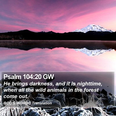 Psalm 104:20 GW Bible Verse Image