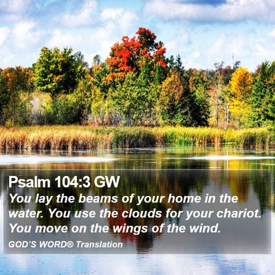 Psalm 104:3 GW Bible Verse Image
