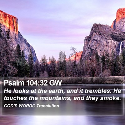 Psalm 104:32 GW Bible Verse Image
