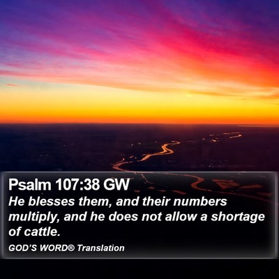 Psalm 107:38 GW Bible Verse Image