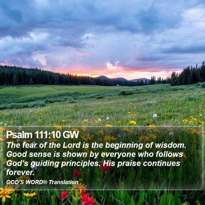 Psalm 111:10 GW Bible Verse Image