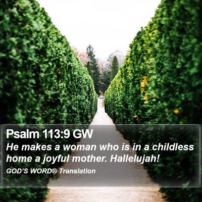 Psalm 113:9 GW Bible Verse Image
