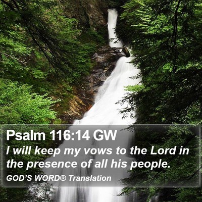 Psalm 116:14 GW Bible Verse Image