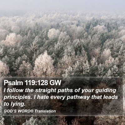 Psalm 119:128 GW Bible Verse Image