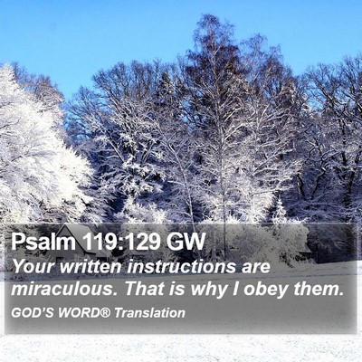 Psalm 119:129 GW Bible Verse Image