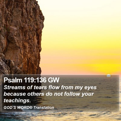 Psalm 119:136 GW Bible Verse Image