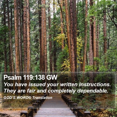 Psalm 119:138 GW Bible Verse Image