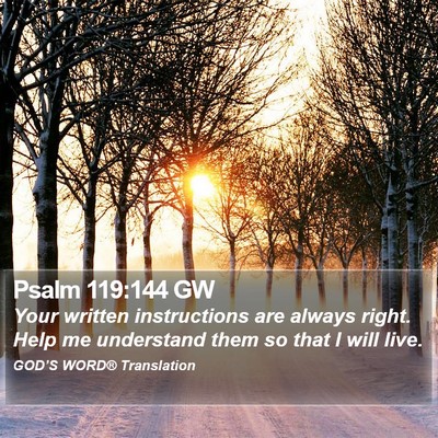 Psalm 119:144 GW Bible Verse Image