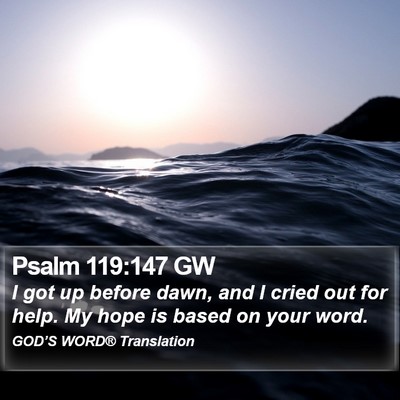 Psalm 119:147 GW Bible Verse Image