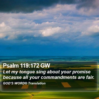 Psalm 119:172 GW Bible Verse Image