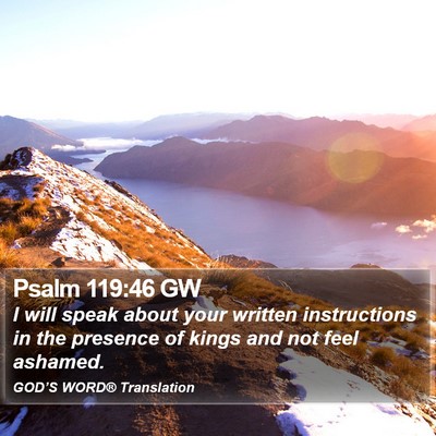 Psalm 119:46 GW Bible Verse Image