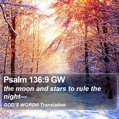 Psalm 136:9 GW Bible Verse Image