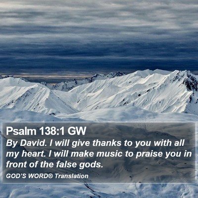 Psalm 138:1 GW Bible Verse Image