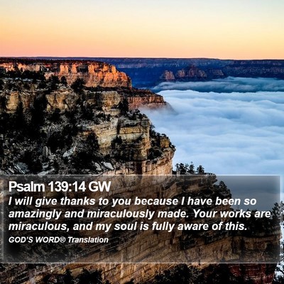 Psalm 139:14 GW Bible Verse Image