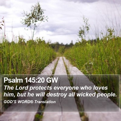 Psalm 145:20 GW Bible Verse Image