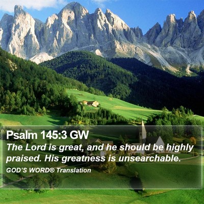 Psalm 145:3 GW Bible Verse Image
