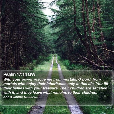 Psalm 17:14 GW Bible Verse Image