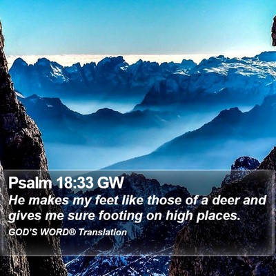 Psalm 18:33 GW Bible Verse Image