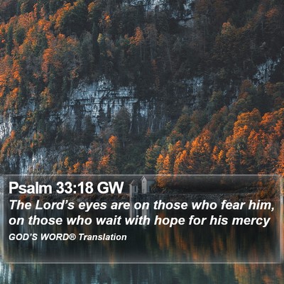 Psalm 33:18 GW Bible Verse Image