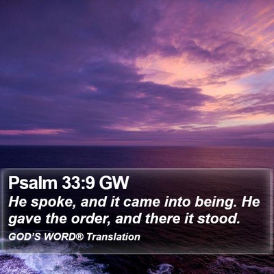 Psalm 33:9 GW Bible Verse Image