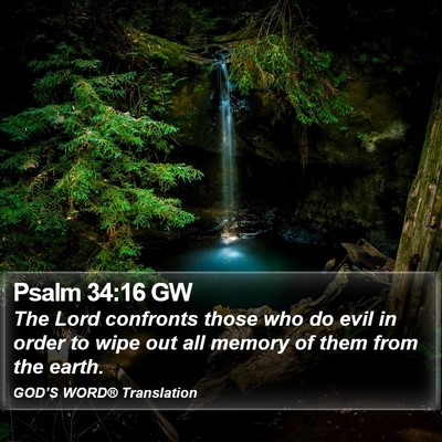 Psalm 34:16 GW Bible Verse Image