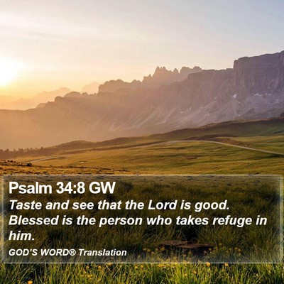 Psalm 34:8 GW Bible Verse Image