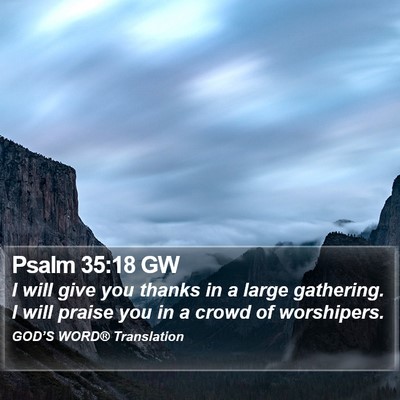 Psalm 35:18 GW Bible Verse Image