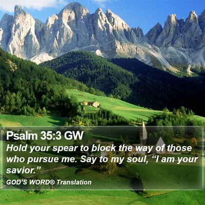 Psalm 35:3 GW Bible Verse Image